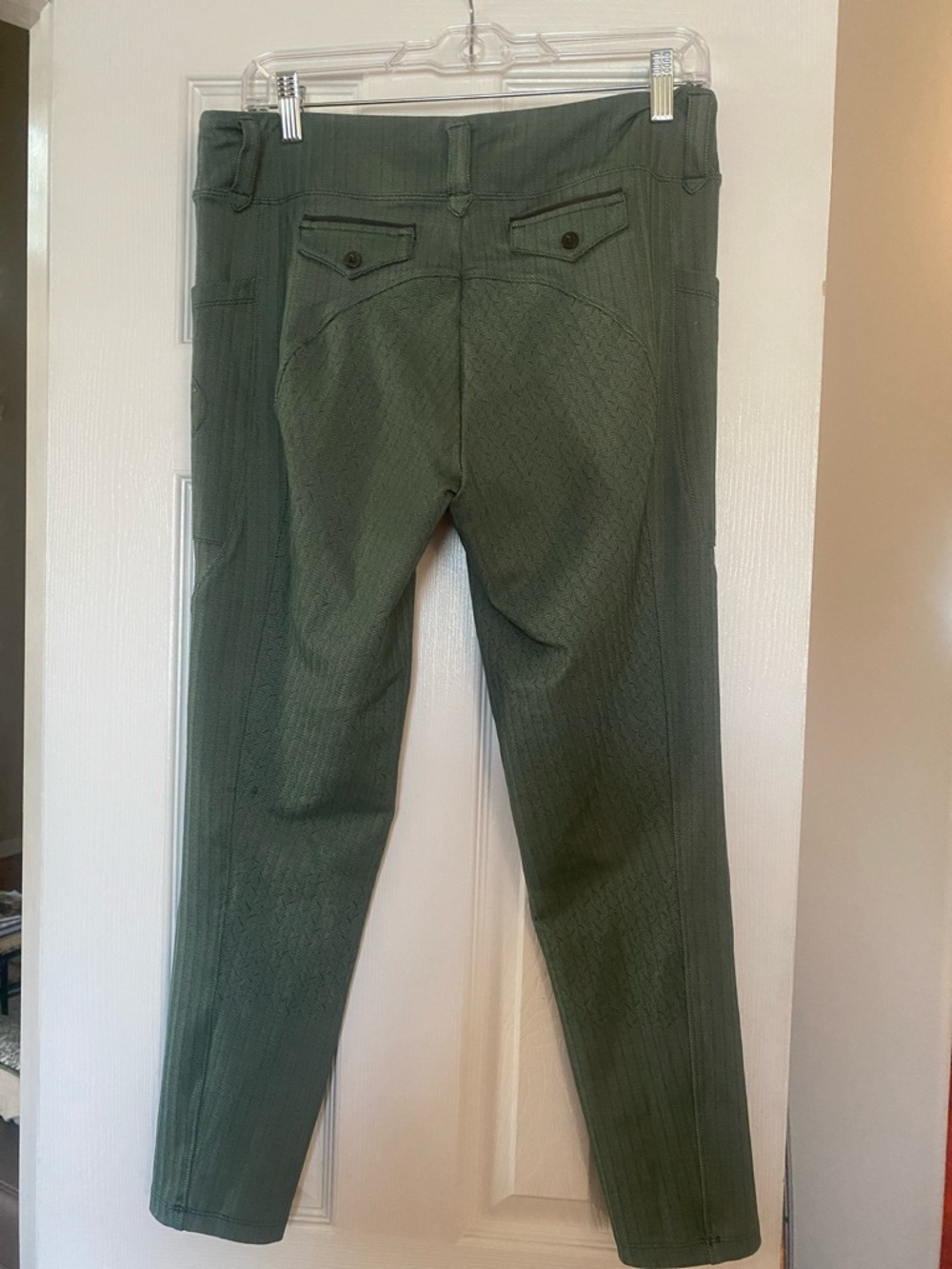 Free Ride Green Stretch Equestrian Riding Breeches - Picture 2 of 4